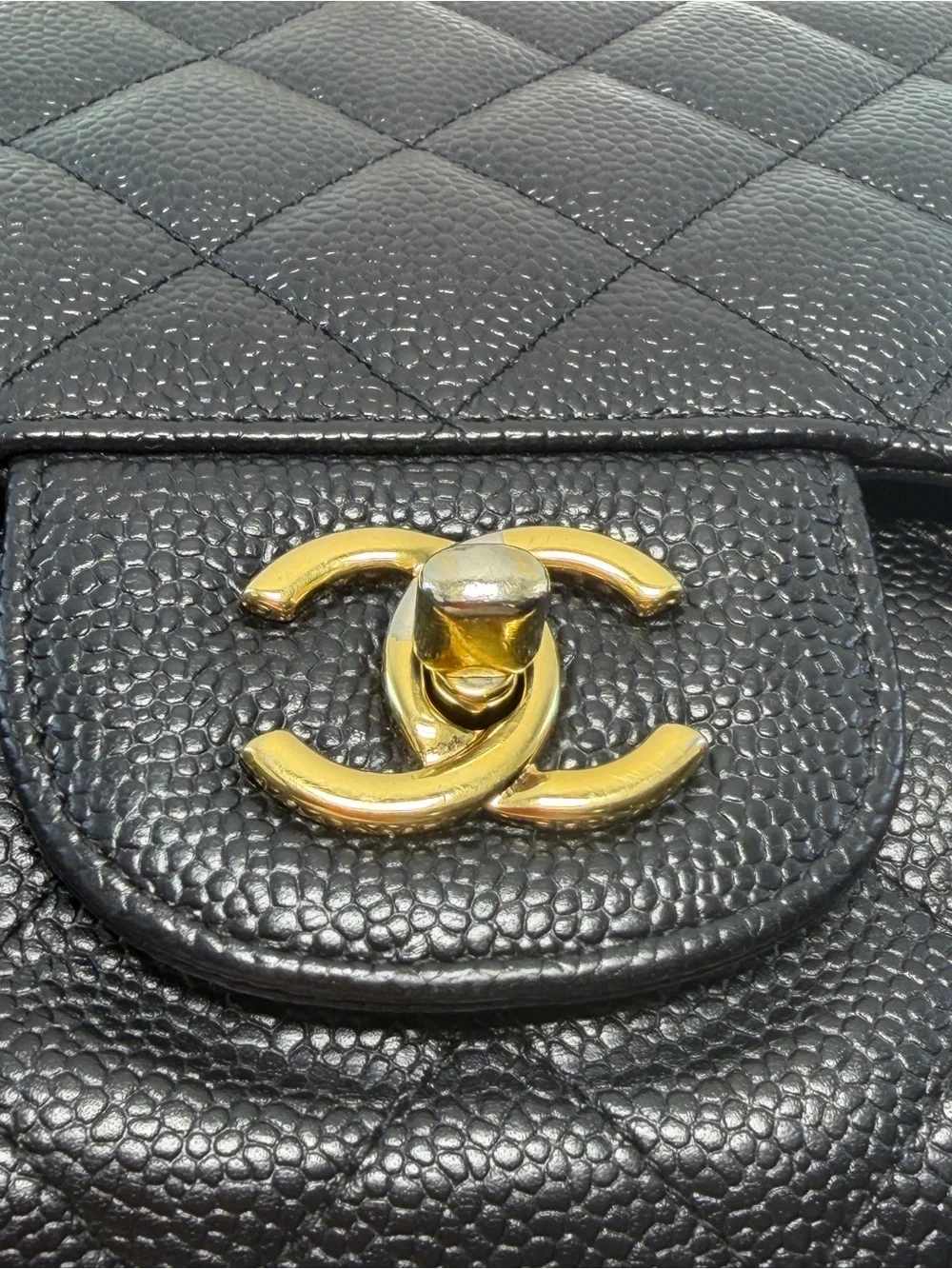 CHANEL Caviar Quilted Jumbo Single Flap Black